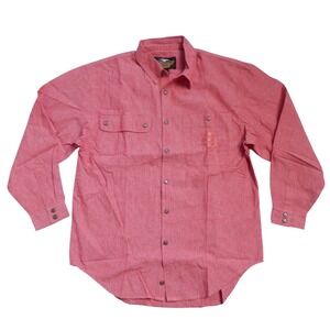 Harley-Davidson Mens XL Red Cotton Long Sleeve Button Down Shirt Bar Shield Logo